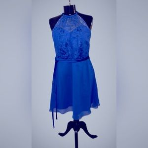 DaVinci bridesmaids dress. Flowing waistline with sleeveless, lace top.